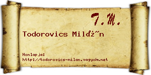 Todorovics Milán névjegykártya
